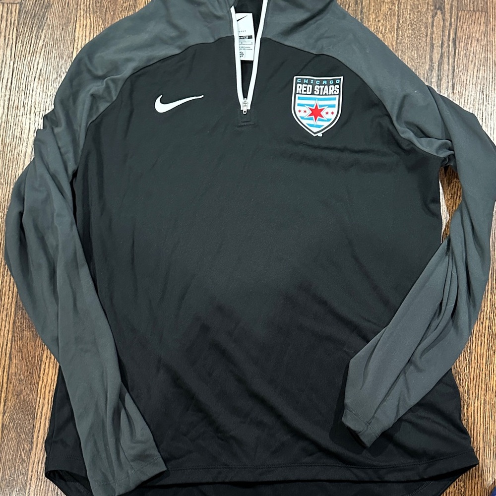 Nike Black and Gray Pullover with Red Stars Logo